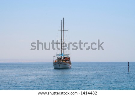 A sailboat on the Red Sea, Israel