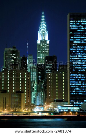 Midtown Manhattan skyline at Night, New York City