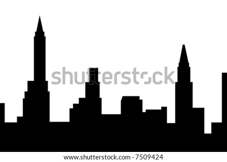 new york skyline silhouette. stock vector : New York City