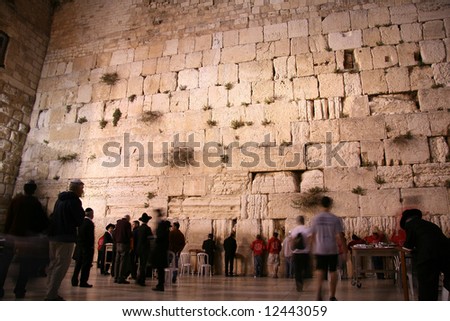 The Wailing Wall, Kotal(western wall)at Night , Jerusalem, Israel