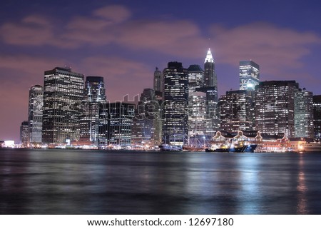 Manhattan skyline At Night, New York City