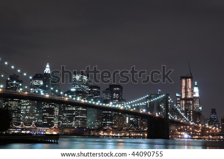 newyork at night. new york skyline night time.
