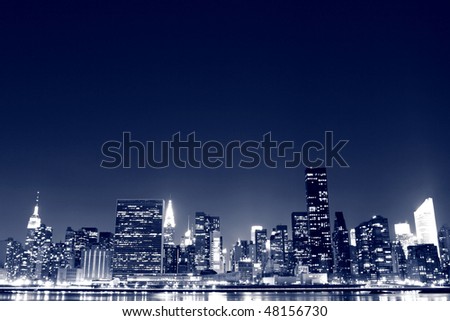 The Empire State Building and New York City skyline at Night