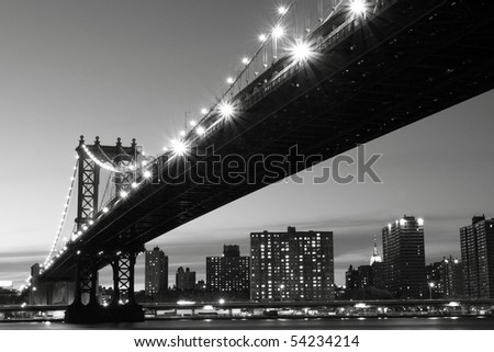 new york city skyline black and white. stock photo : New York City