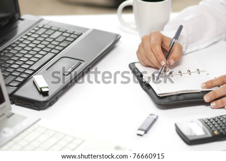 Business person working on daily tasks