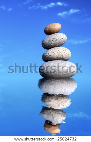 A Stack of Stones on water - a nice Zen-like Background