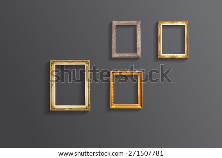 Set of vintage classic picture wood frame