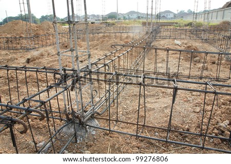 Steel deformed bars.the structure for cast concrete beams