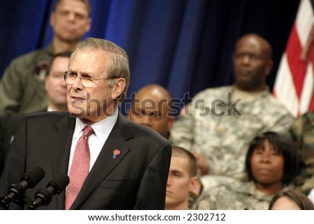 Donald Rumsfeld at his final Town Hall Meeting