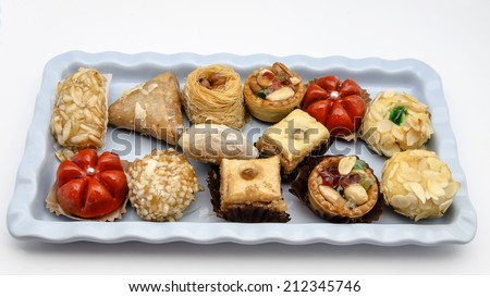 Typical Oriental Pastries with honey and nuts