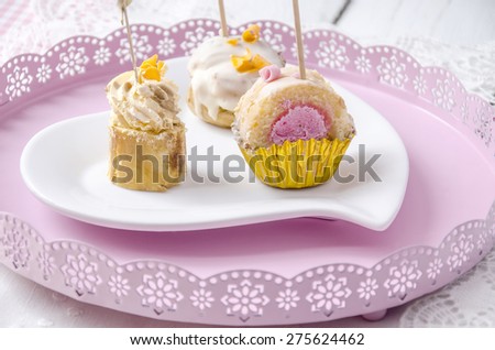 Assorted pastries and cream cake