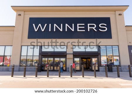 TORONTO,CANADA-JUNE 21, 2014: Winners Merchants International L.P is a chain of off-price Canadian department stores. It offers brand name clothing, footwear, bedding, beauty products, and housewares