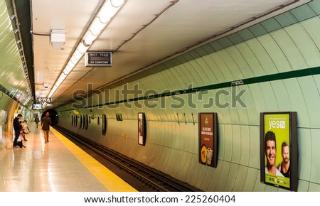 TORONTO,CANADA-OCTOBER 2,2014: St. Patrick Station. The Toronto Transit Commission  is a public agency that operates bus, streetcar, and rapid transit services in Toronto