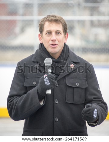 TORONTO,CANADA-JANUARY 3,2015: Chris Bright executive director of Hockey Canada Foundation during the official opening of Regent Park ice rink in Toronto