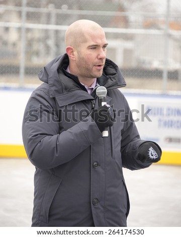 TORONTO,CANADA-JANUARY 3,2015: Michel Bartlett, executive director of MLSE (Maple Leaf Sports and Entertainment) during the official opening of Regent Park ice rink in Toronto