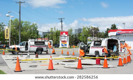 TORONTO,CANADA-MAY 15,2015: S.A.S Petroleum Technologies in Petro Canada station.The company  provide maintenance and repair services to retail gas stations and private fueling facilities in Ontario.