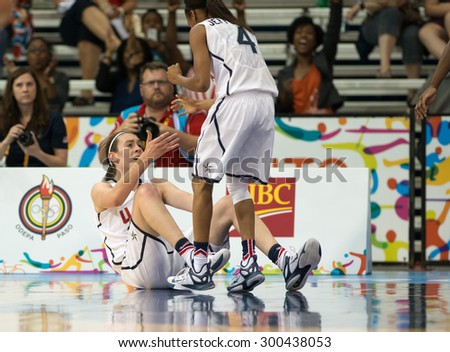 TORONTO,CANADA-JULY 20,2015: Toronto 2015 Pan Am or Pan American games, Brazil vs USA: Breanna Stewart leads the United States offensive with 26 points.