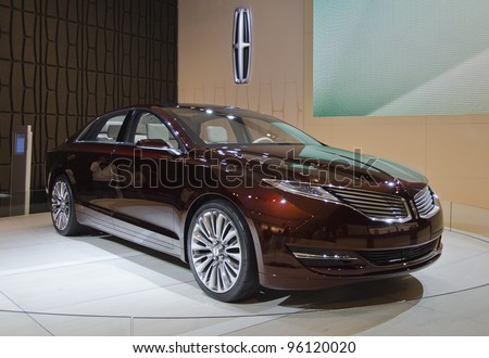 TORONTO-FEBRUARY 25: Exhibition of the Lincoln MKZ during  the Canadian International Auto Show in  the Toronto Convention Centre on February 25, 2012. This time the show arrives to 38 years.