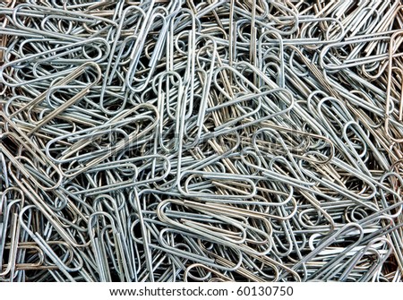 Close-up of metal paper clips