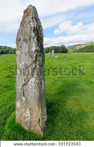 The ancient standing stones at Nether Largie, Kilmartin Glen, Argyll, Scotland.