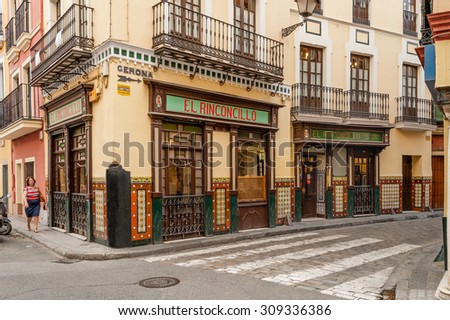 SEVILLE, SPAIN - MAY 24, 2012: The famous El Rinconcillo a tapas bar bar opened in 1670 is one of the oldest bars in Seville, Spain.