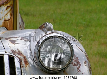 Old Truck Headlight Closeup