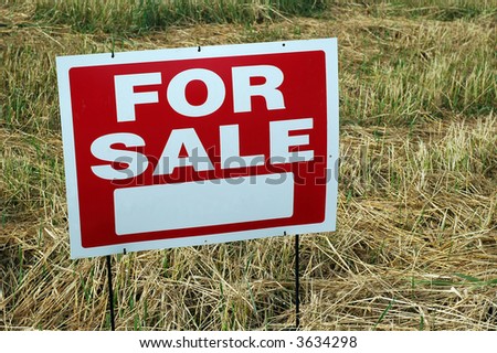 For Sale sign in empty lot