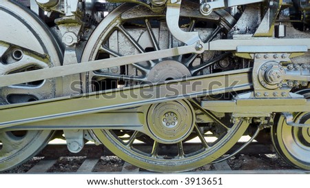 Antique train engine wheels