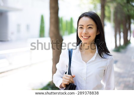young business woman going to work