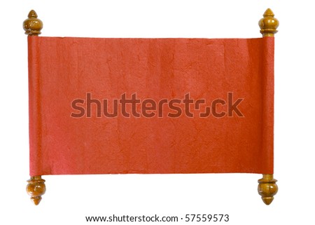 blank scroll paper. red lank paper scroll on