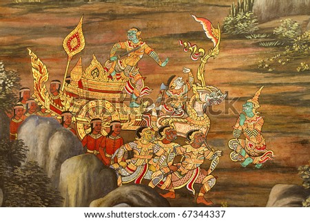 Thai temple murals.