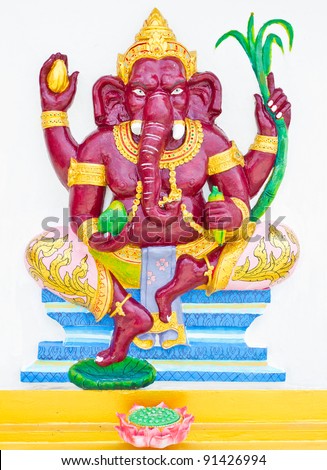 Indian or Hindu God Named Bala Ganapati at Wat Saman, Chachoengs