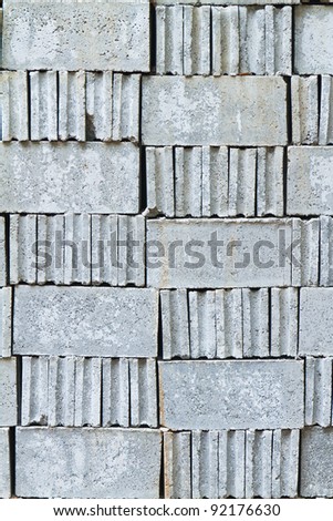 Close up of white bricks for construction the building.