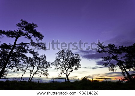 landscape silhouette at Phu Soi Dao national park Thailand