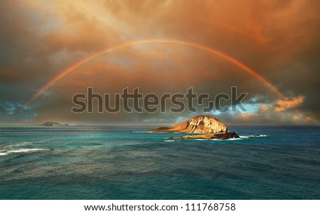 rainbow in Hawaii island rainbow in Hawaii island