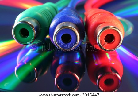 Multicolored computers wires
