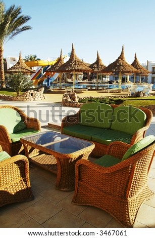 Hotels furniture on resort