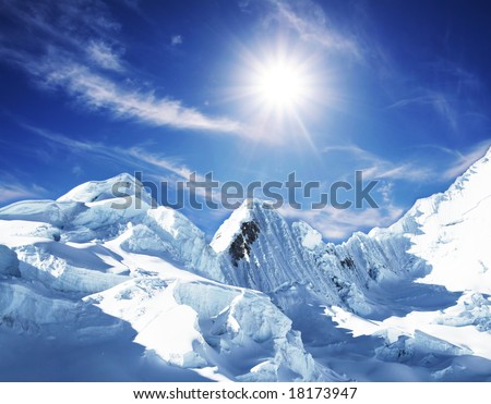 Snow-covered high mountain