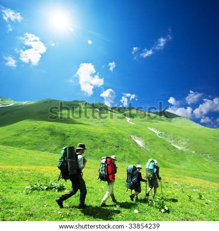 People in mountains People in mountains
