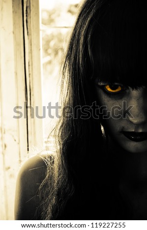 Horror portrait of a scary woman