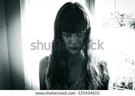 Horror Portrait of a Scary Woman