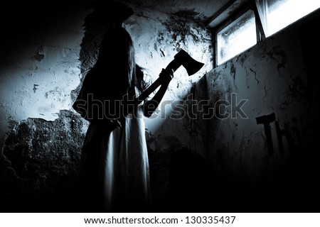 Horror Scene of a Scary Woman