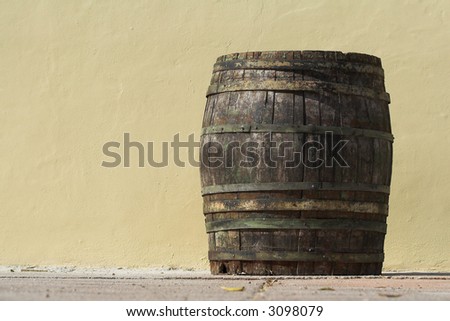 Old fashioned wood barrel