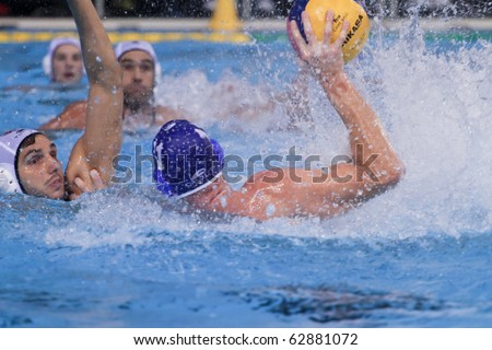 RIJEKA, CROATIA - OCTOBER 09: Unidentified players at water polo match between 