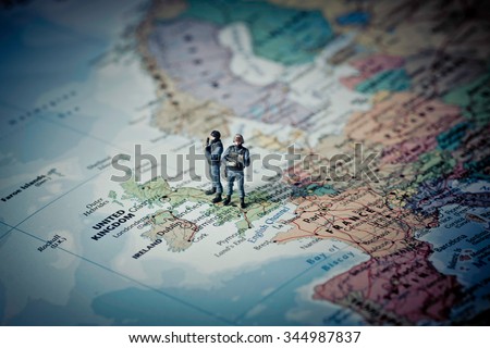 British Counter Terrorism Command on top of UK map. Color tone tuned.