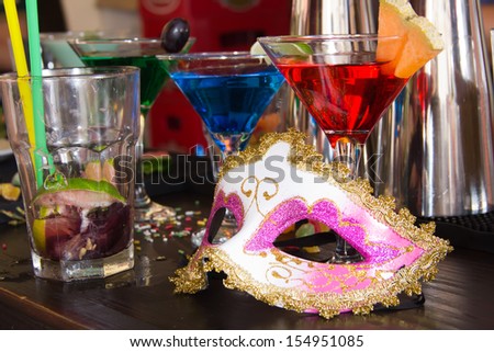 Cocktail on a bar with a decor