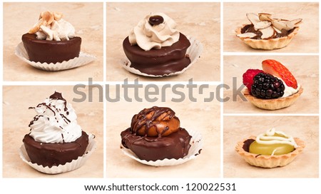 individual bite size sweet creative deserts on a marble counter top
