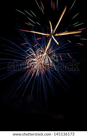 fireworks display on the night sky welcoming a new year