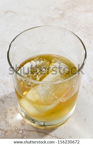 whiskey served on the rocks with a different perspective and look