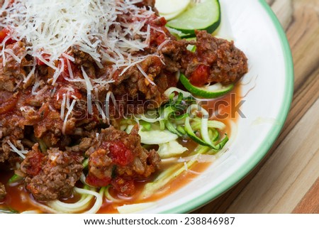 fresh meat sauce served with zucchini noodles for an alternative to pasta